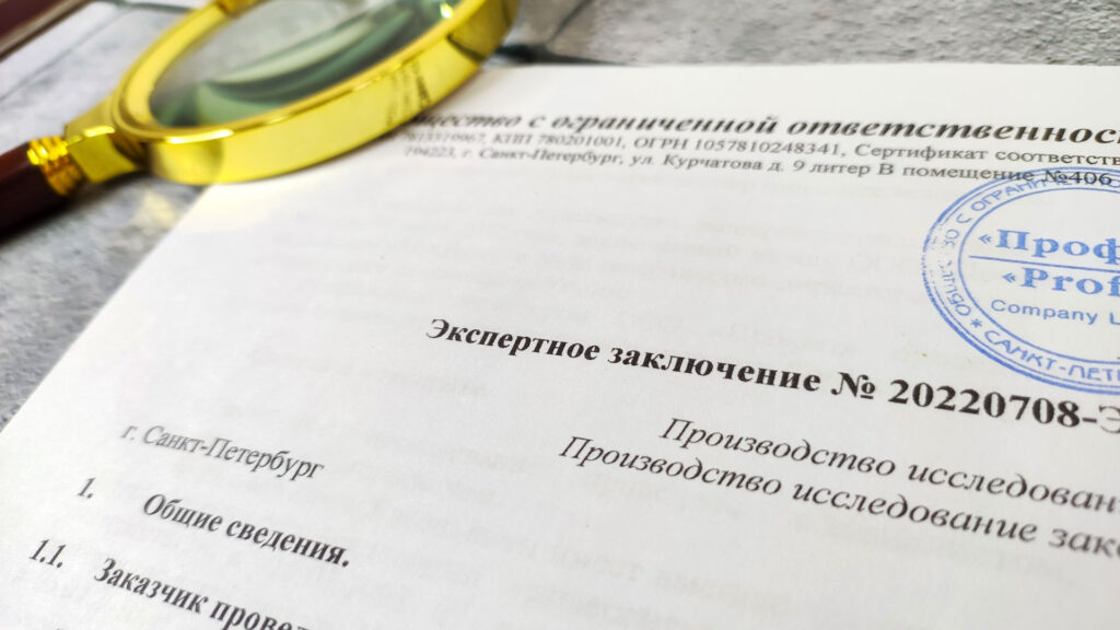 Экспертное заключение по спору о ремонте с печатью и увеличительным стеклом