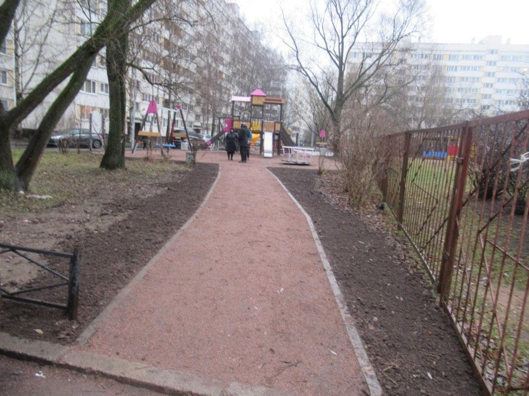 Газон после выравнивания Газон после выравнивания