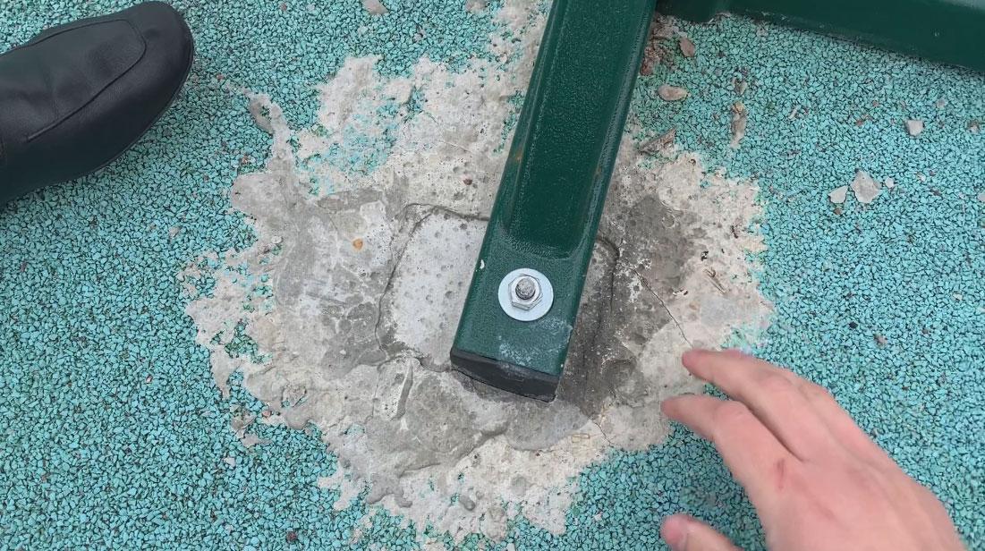 Раствор вокруг опоры Раствор вокруг опоры