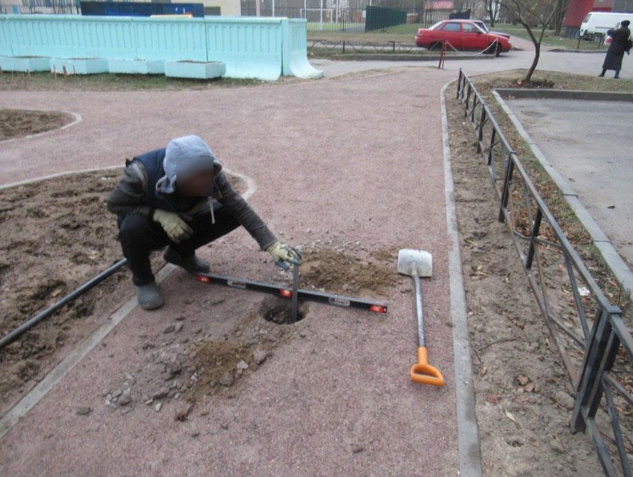 Вскрытие набивного покрытия Вскрытие набивного покрытия
