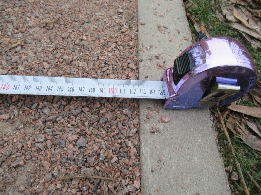 Ширина дорожки крупным планом Ширина дорожки крупным планом