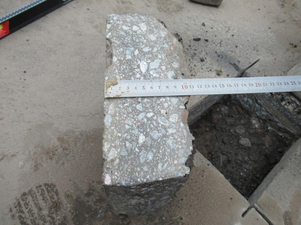 Толщина асфальта крупно Толщина асфальта крупно